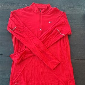 Nike Red Quarter-Zip Dri-FIT Top